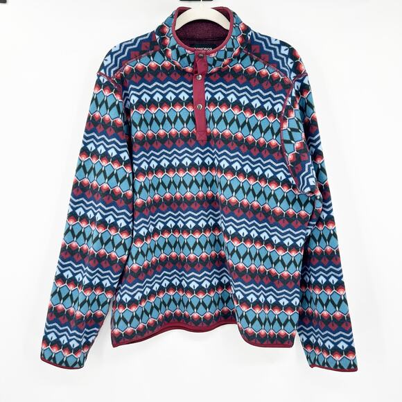 Bonobos Mens Fall Preppy Work Reversible Polar Fleece 1/4 Snap Sweater Size L - Picture 2 of 7